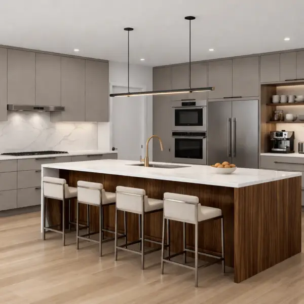 Ultracraft - Modern Kitchen Walnut Island