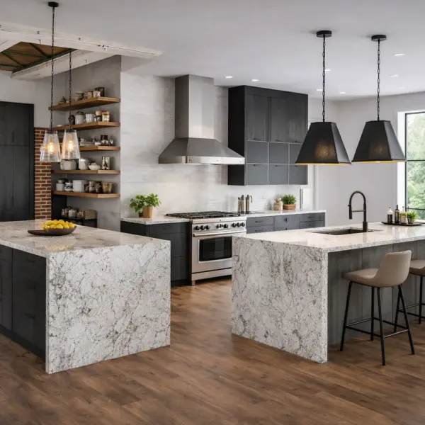 Ultracraft - Modern industrial kitchen with dual islands