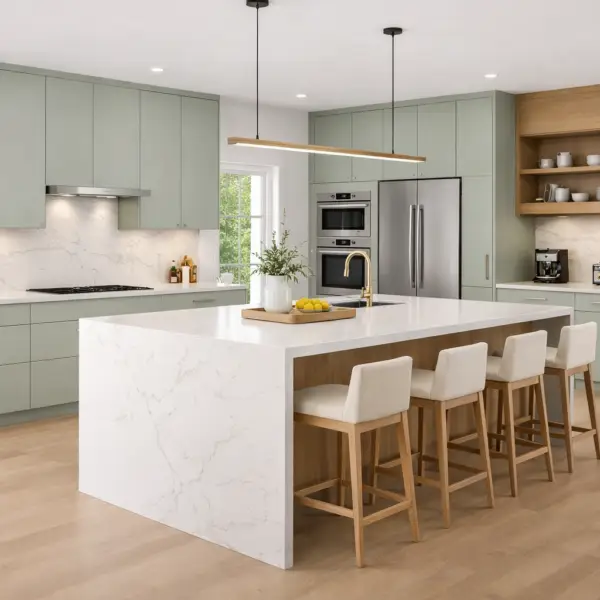 Ultracraft - Modern kitchen with waterfall island